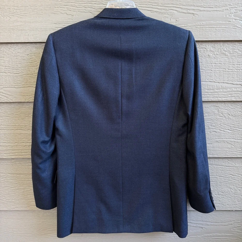 Vintage Hickey Freeman 41 Blue Blazer 3 Button Jacket Sport Coat Wool Silk Lined